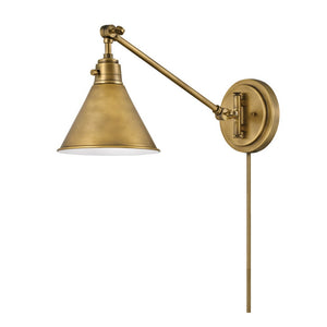 Relic 8" One Light Medium Swing Arm Sconce, Heritage Brass
