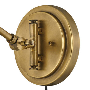 Relic 8" One Light Medium Swing Arm Sconce, Heritage Brass