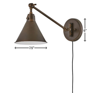 Relic 8" One Light Medium Swing Arm Sconce, Olde Bronze