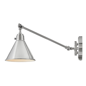 Relic 8" One Light Medium Swing Arm Sconce, Polished Nickel