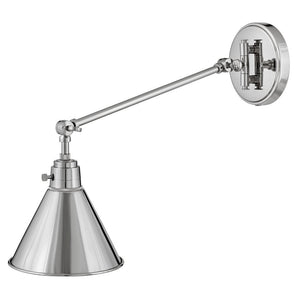 Relic 8" One Light Medium Swing Arm Sconce, Polished Nickel