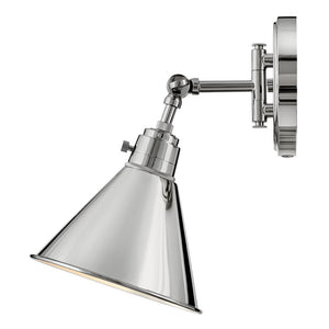 Relic 12" One Light Medium Swing Arm Sconce, Polished Nickel