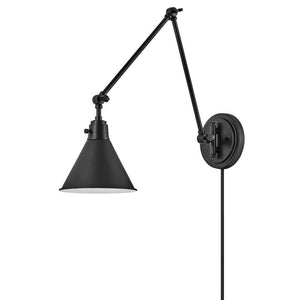 Relic 18" One Light Medium Swing Arm Sconce, Black