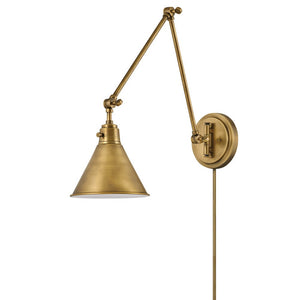 Relic 18" One Light Medium Swing Arm Sconce, Heritage Brass