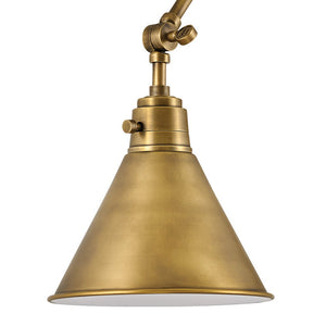 Relic 18" One Light Medium Swing Arm Sconce, Heritage Brass