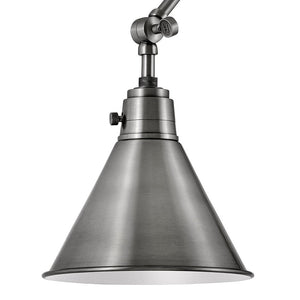 Relic 18" One Light Medium Swing Arm Sconce, Polished Antique Nickel