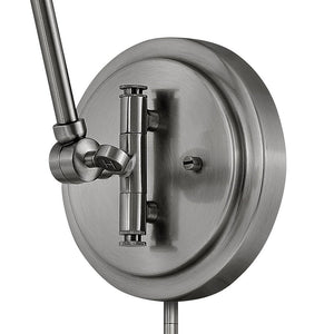 Relic 18" One Light Medium Swing Arm Sconce, Polished Antique Nickel