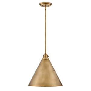 Relic 15" One Light Medium Pendant, Heritage Brass
