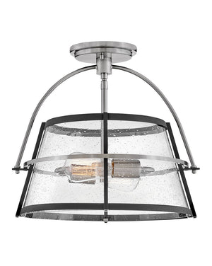 Flint 15" Two Lights Medium Semi-Flush Mount, Brushed Nickel