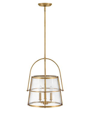Flint 15" Three Lights Medium Pendant, Heritage Brass