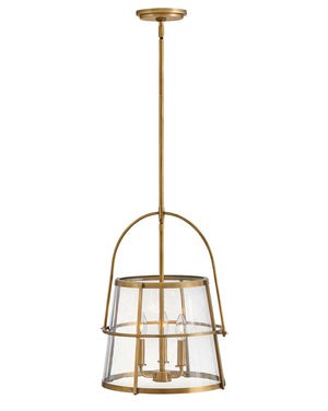 Flint 15" Three Lights Medium Pendant, Heritage Brass