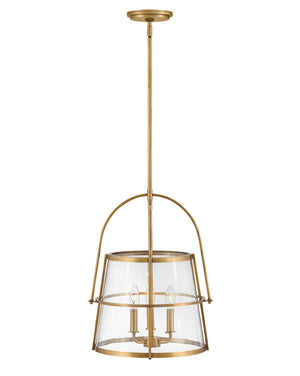 Flint 15" Three Lights Medium Pendant, Heritage Brass