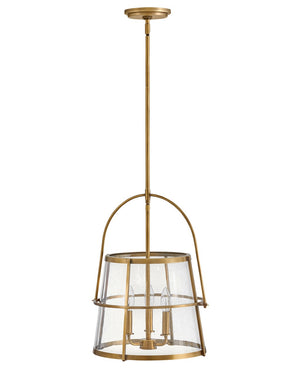 Flint 15" Three Lights Medium Pendant, Heritage Brass