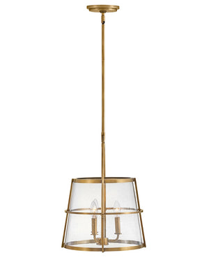 Flint 15" Three Lights Medium Pendant, Heritage Brass