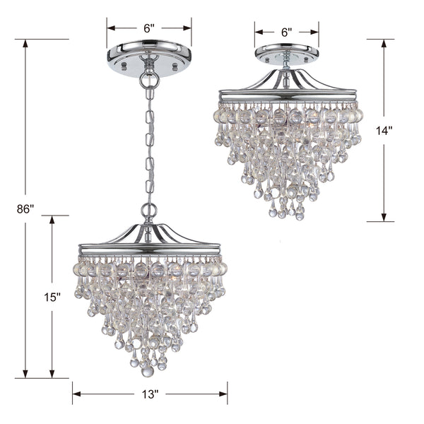 Bauble 13'' Three Light Mini Chandelier, Polished Chrome - Alternate Product Image 2.jpg