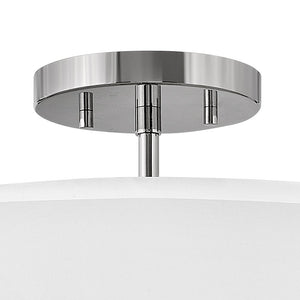 Motive 16" Three Lights Medium Semi-Flush Mount, Polished Nickel