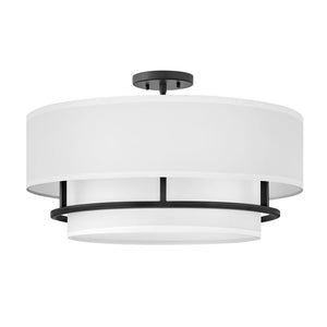 Motive 23" Four Lights Medium Semi-Flush Mount, Black
