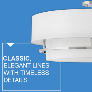 Motive 23" Four Lights Medium Semi-Flush Mount, Polished Nickel