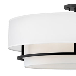 Motive 30" Four Lights Large Convertible Semi-Flush Mount, Black
