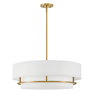 Motive 30" Four Lights Large Convertible Semi-Flush Mount, Lacquered Brass