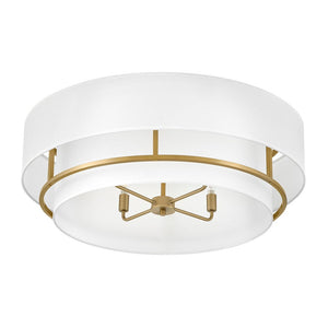 Motive 30" Four Lights Large Convertible Semi-Flush Mount, Lacquered Brass