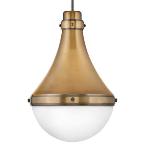 Trestle 14" One Light Medium Pendant, Heritage Brass