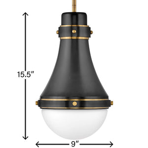 Trestle 9" One Light Small Pendant, Black