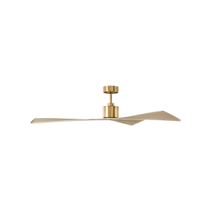 Kairn 60" Ceiling Fan, Burnished Brass With Washed White Oak Blades