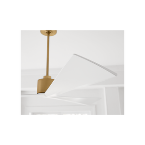 Kairn 60" Ceiling Fan, Burnished Brass With Matte White Blades