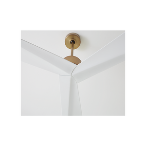 Kairn 60" Ceiling Fan, Burnished Brass With Matte White Blades