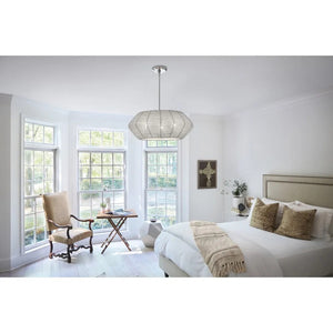 Luca 21" Three Lights Small Convertible Drum Chandelier, Polished Chrome