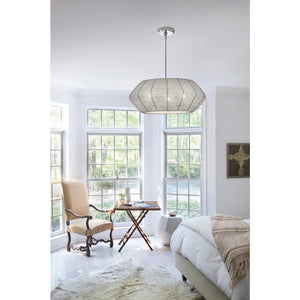 Luca 21" Three Lights Small Convertible Drum Chandelier, Polished Chrome