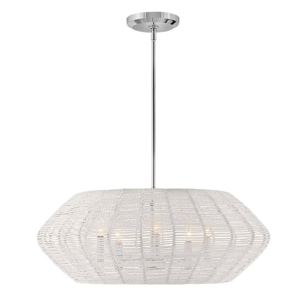 Luca 28" Five Lights Medium Convertible Drum Chandelier, Polished Chrome