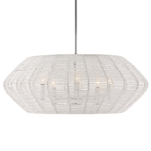 Luca 28" Five Lights Medium Convertible Drum Chandelier, Polished Chrome