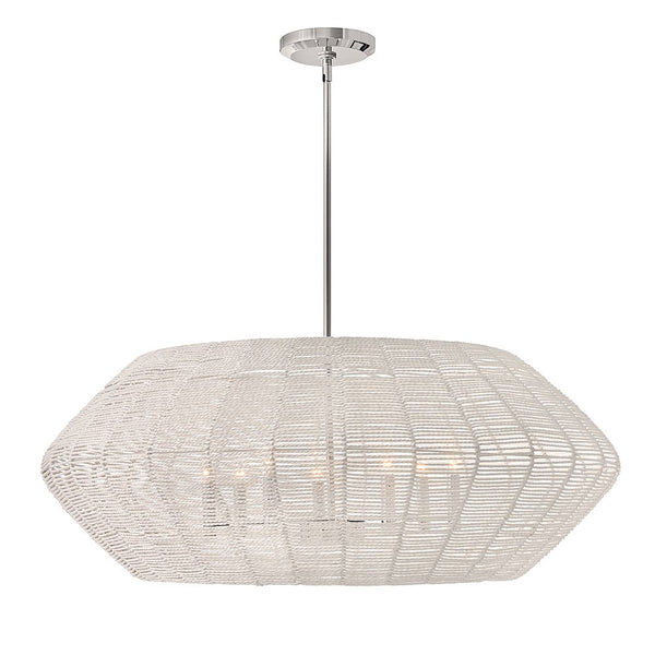 Luca 38" Seven Lights Large Convertible Drum Chandelier, Polished Chrome