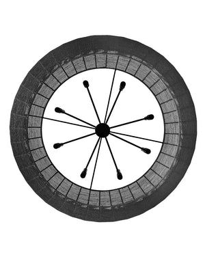 Luca 60" Eight Lights Extra Large Convertible Drum Chandelier, Black / Black Shade