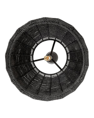 Luca 20" One Light Large Convertible Pendant, Black / Black Shade