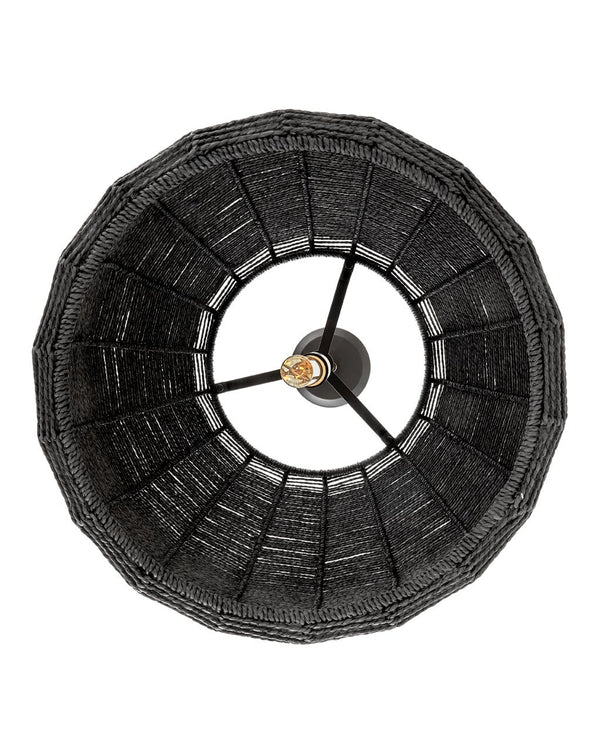 Luca 20" One Light Large Convertible Pendant, Black / Black Shade