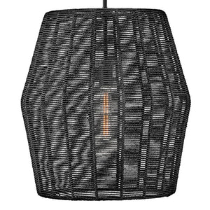 Luca 20" One Light Large Convertible Pendant, Black / Black Shade