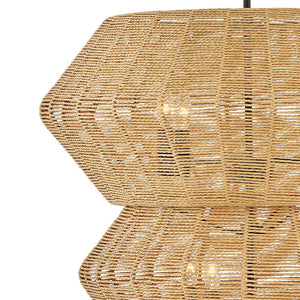 Luca 28" Ten Lights Double XL Multi Tier Chandelier, Black / Camel Shade
