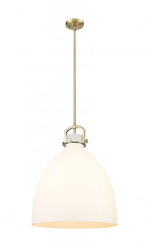 Foundry Glass Cloche 18" One Light Pendant, Brushed Brass