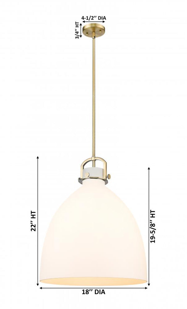 Foundry Glass Cloche 8" One Light Sconce, Brushed Brass 18" One Light Pendant, Brushed Brass