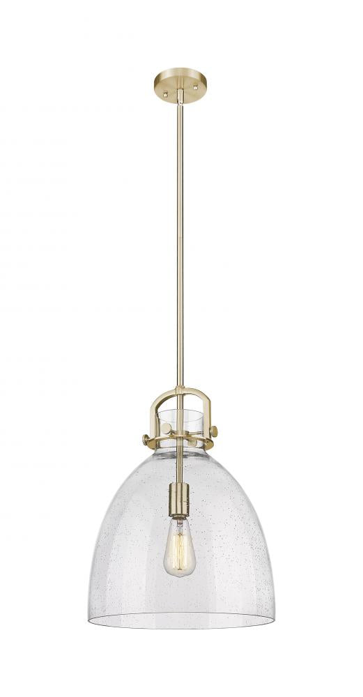 Foundry Glass Cloche 14" One Light Pendant, Champagne Bronze / Seedy Glass