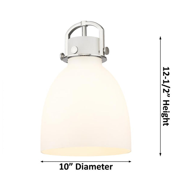 Foundry Glass Cloche 10" One Light Mini Pendant, Satin Nickel