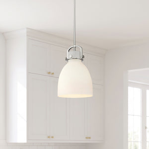 Foundry Glass Cloche 10" One Light Mini Pendant, Satin Nickel