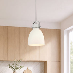Foundry Glass Cloche 10" One Light Mini Pendant, Satin Nickel