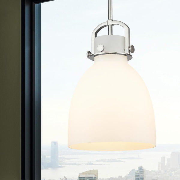 Foundry Glass Cloche 10" One Light Mini Pendant, Satin Nickel