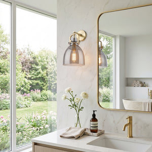 Foundry Glass Cloche 8" One Light Sconce, Brushed Brass