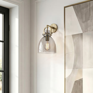 Foundry Glass Cloche 8" One Light Sconce, Brushed Brass