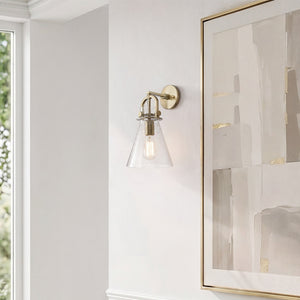 Foundry Glass Funnel 8" One Light Sconce, Champagne Bronze